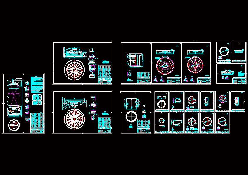 DN2800x18变换气吸附塔施工图设计CAD图纸全套